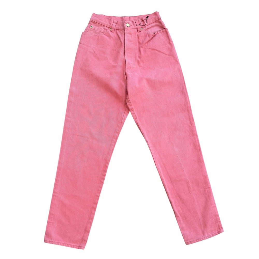 Vintage Junior Gaultier Pink Denim Jeans High Waisted Button Fly‎ Size IT 29